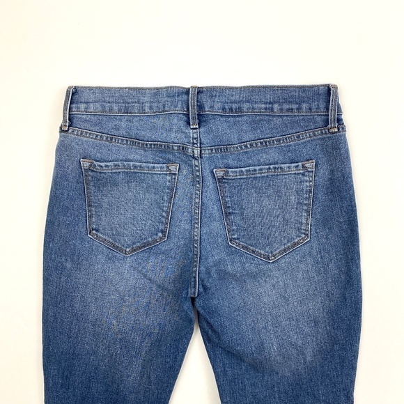 Old Navy Original Mid Rise Raw Hem Skinny Women's size 4 Medium Blue Denim Jeans - Picture 2 of 4